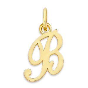 10K Gold Script Letter "B" Initial Pendant – Elegant Personalized Jewelry